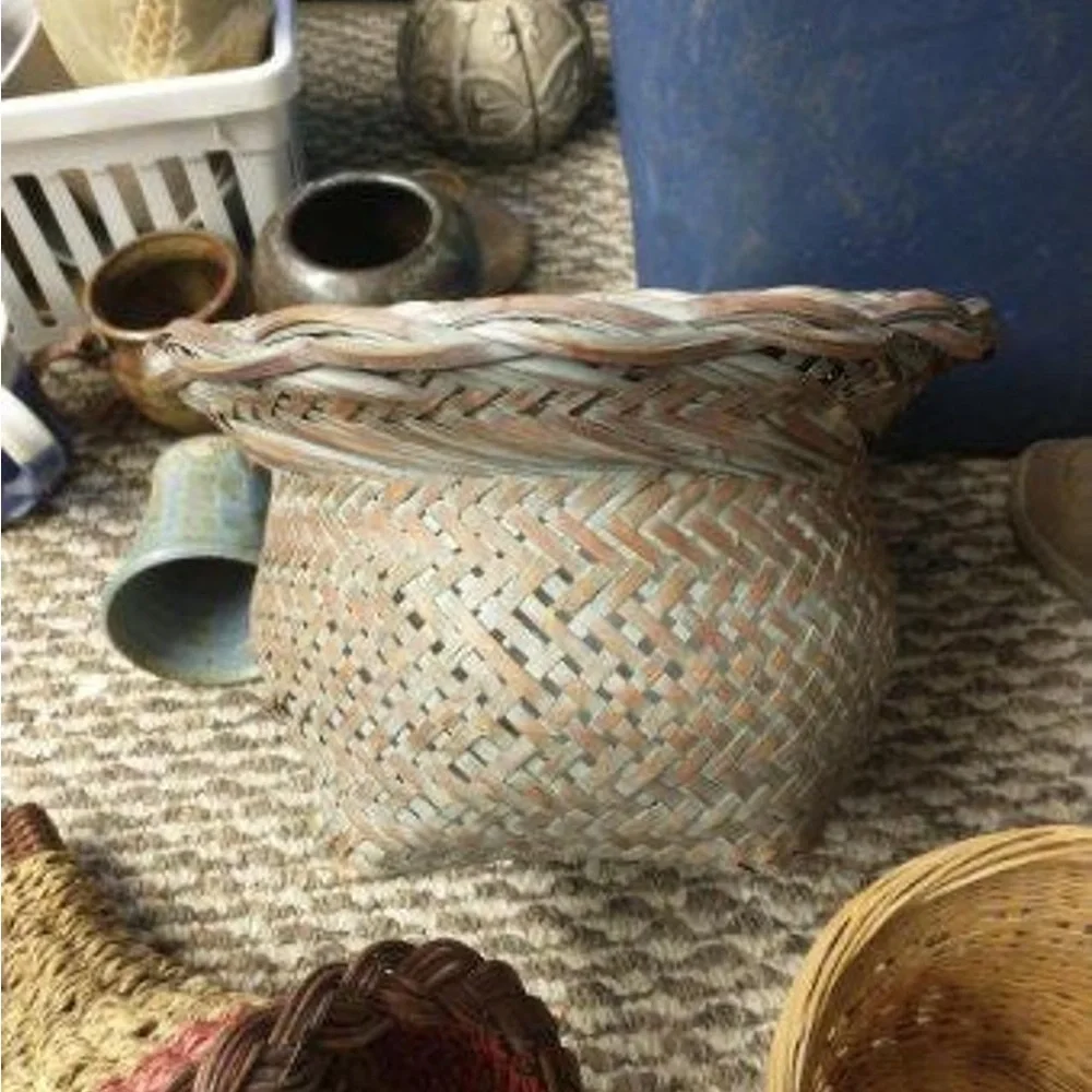 Woven Decorative Basket in Brown and Tan - Versatile Home Accent